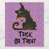 ハロウィン 黒猫 パーティー コンフェティ ワインラベル (シングルラベル)