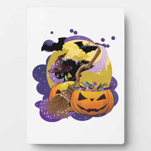 ハロウィン 黒猫 フォトプラーク (正面)