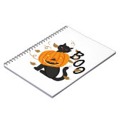 ハロウィン 黒猫 ブー ノートブック (左側)