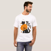 ハロウィン 黒猫 ブー Tシャツ (正面フル)
