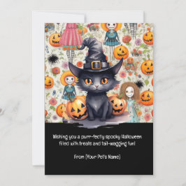 ハロウィン 黒猫 ペット 挨拶 シーズンカード
