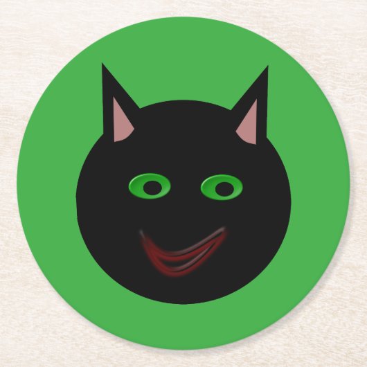 ハロウィン 黒猫 ペーパーコースター (正面)