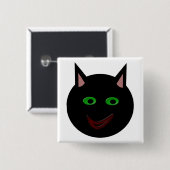 ハロウィン 黒猫 ボタン 缶バッジ (正面&裏面)