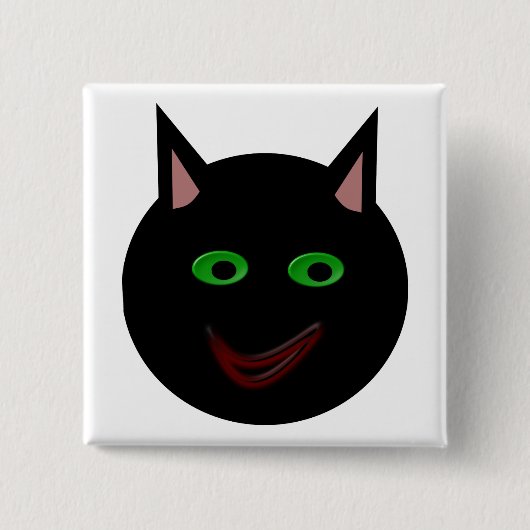 ハロウィン 黒猫 ボタン 缶バッジ (正面)