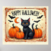 ハロウィン 黒猫 ポスター (正面)