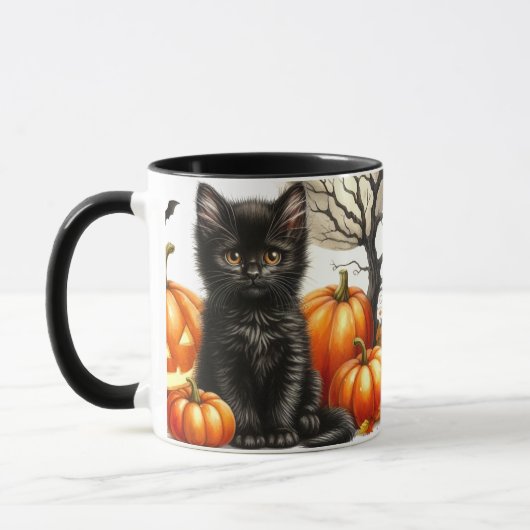 ハロウィン 黒猫 マグカップ (左)