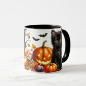 ハロウィン 黒猫 マグカップ (正面右)