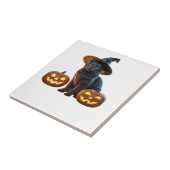 ハロウィン 黒猫 マジック クラシックTシャツ タイル (側面)