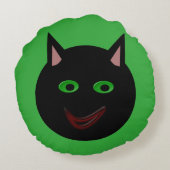 ハロウィン 黒猫 枕 ラウンドクッション (裏面)