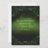 ハロウィン 黒猫 緑のクモの巣 シーズンカード (裏面)