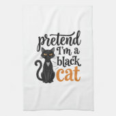 ハロウィン 黒猫 Tシャツ デザイン 変装 キッチンタオル (縦)