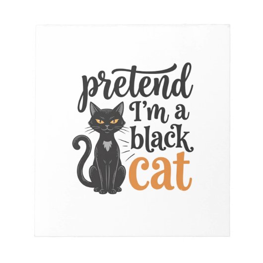ハロウィン 黒猫 Tシャツ デザイン 変装 ノートパッド (正面)