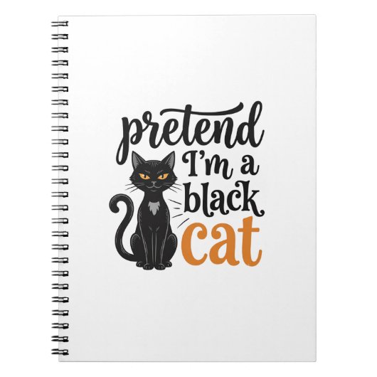 ハロウィン 黒猫 Tシャツ デザイン 変装 ノートブック (正面)