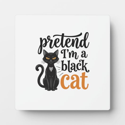 ハロウィン 黒猫 Tシャツ デザイン 変装 フォトプラーク (正面)