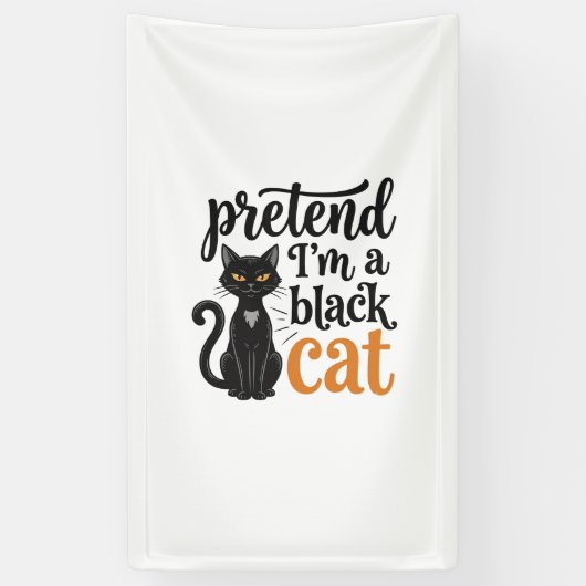 ハロウィン 黒猫 Tシャツ デザイン 変装 横断幕 (縦)