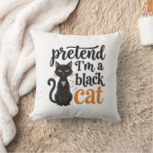 ハロウィン 黒猫 Tシャツ デザイン 変身 クッション (ブランケット)