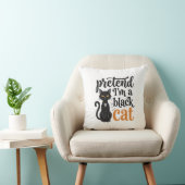ハロウィン 黒猫 Tシャツ デザイン 変身 クッション (椅子)