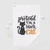 ハロウィン 黒猫 Tシャツ デザイン 変身 ゴルフタオル (インサイチュ)