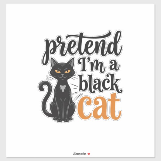 ハロウィン 黒猫 Tシャツ デザイン 変身 シール (シート)