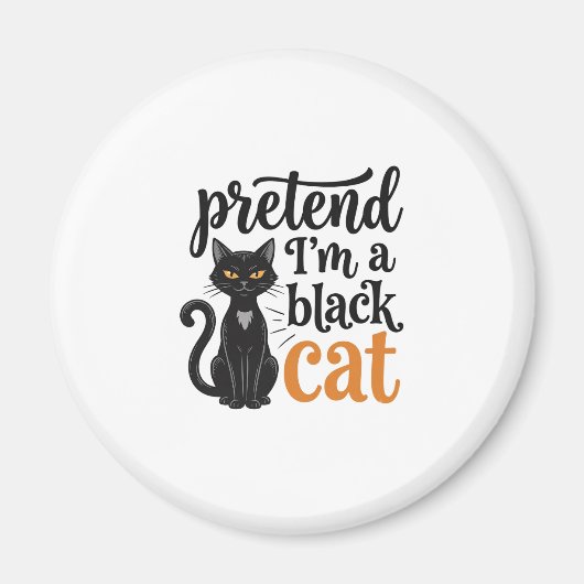 ハロウィン 黒猫 Tシャツ デザイン 変身 マグネット (正面)