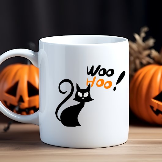 ハロウィン 黒猫 Woo Hoo! マグカップ
