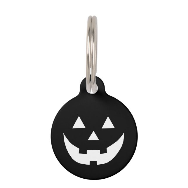 ハロウィン 黒白 ジャックオランタン 犬 衣装 ペット　ネームタグ (正面)