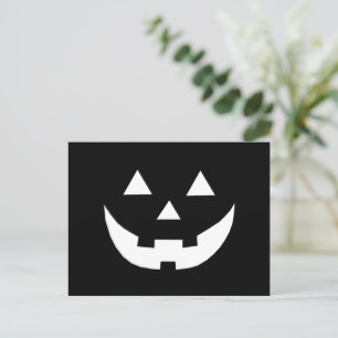 ハロウィン 黒白 ジャックオーランタン 怖い 不気味 シーズンポストカード
