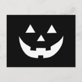 ハロウィン 黒白 ジャックオーランタン 怖い 不気味 シーズンポストカード (正面)