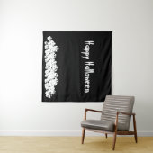 ハロウィン 黒白 スカル山 カスタムテキスト タペストリー (インサイチュ(横))