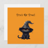 ハロウィン 黒魔女の子猫 魔女 シーズンカード (正面/裏面)