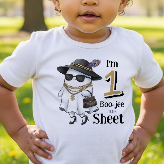 ハロウィン 1歳の誕生日 おもしろい 高級感のある幽霊 トドラーTシャツ