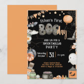 ハロウィン 1歳の誕生日 どんな年齢でも 男の子 女の子 パーティー 招待状 (正面/裏面)