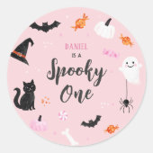 ハロウィン 1歳の誕生日 女の子 おばけ ラウンドシール (正面)