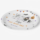 ハロウィン 1歳の誕生日 女の子 幽霊 ペーパープレート (アングル)