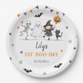 ハロウィン 1歳の誕生日 女の子 幽霊 ペーパープレート (正面)