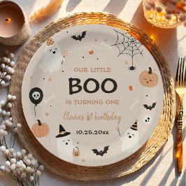 ハロウィン 1歳の誕生日 女の子 幽霊 ペーパープレート