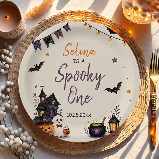 ハロウィン 1歳の誕生日 女の子 幽霊 ペーパープレート