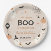 ハロウィン 1歳の誕生日 女の子 幽霊 ペーパープレート (正面)