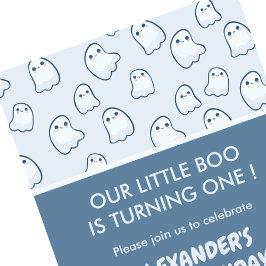 ハロウィン 1歳の誕生日 招待状 ゴースト 10月