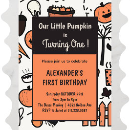 ハロウィン 1歳の誕生日 招待状 秋 10月