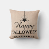 ハロウィン 10月31日 クモ 楽しい クッション (正面)