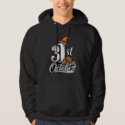 ハロウィン 10月31日 タイポグラフィーTシャツデザイン_1 パーカ (正面)