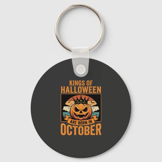 ハロウィン 10月 パンプキング 誕生日 デザイン キーホルダー (正面)