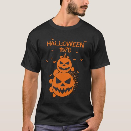 ハロウィン 1978 ホリデー スプーキー マイヤーズ パンプキン Tシャツ (正面)