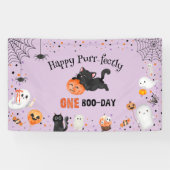 ハロウィン+1st+誕生日おめでとう 猫 横断幕 (横)