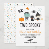 ハロウィン 2歳の子供の誕生日  招待状 (正面/裏面)