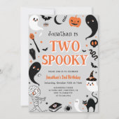 ハロウィン 2歳の誕生日フォトボーイ 招待状 (正面)