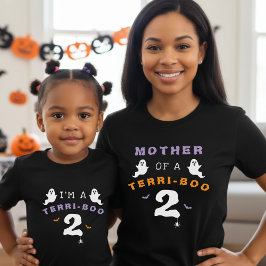 ハロウィン 2歳の誕生日 テリブー・トゥースの幽霊ママ Tシャツ