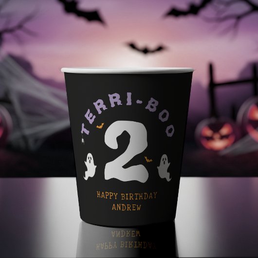 ハロウィン 2歳の誕生日 テリブー 2歳の幽霊 ゴシック 紙コップ