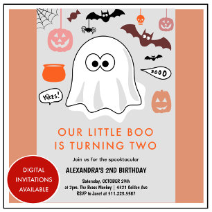 ハロウィン 2歳の誕生日 リトルブー スプークタキュラー 招待状